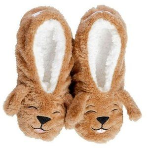 Dog Tired- Brown Footsie Slippers